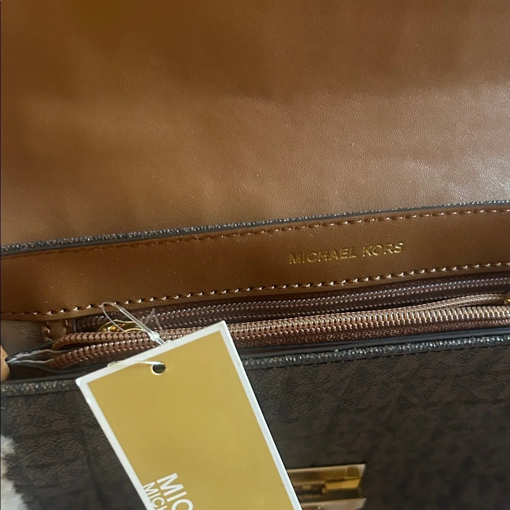 MICHAEL Michael Kors‎ Brown and Cream Quilted Shoulder Bag